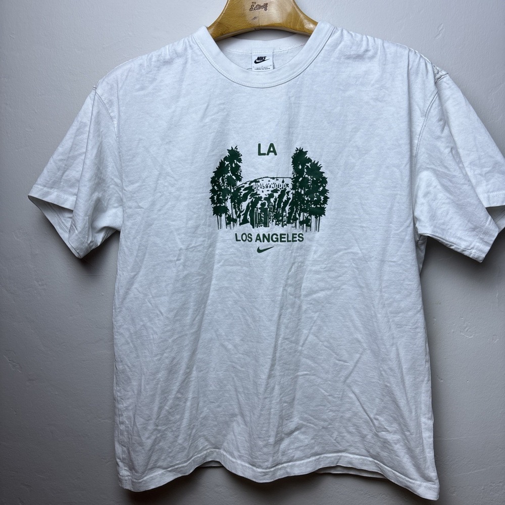 Nike Los Angeles City Graphic Print White T-Shirt HQ2442-100 - Men's Large